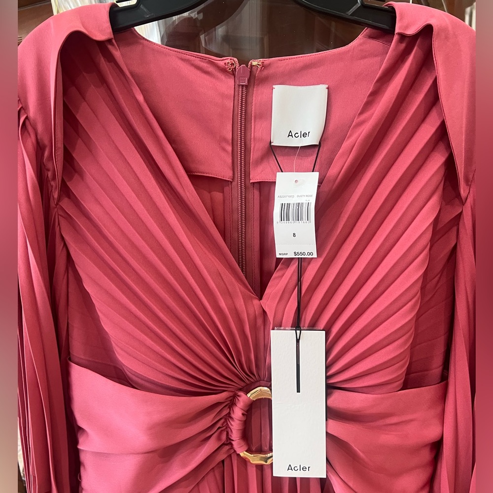 Acler dress ‘Oakfield’ pleated maxi dress size 8. Out of stock in stores